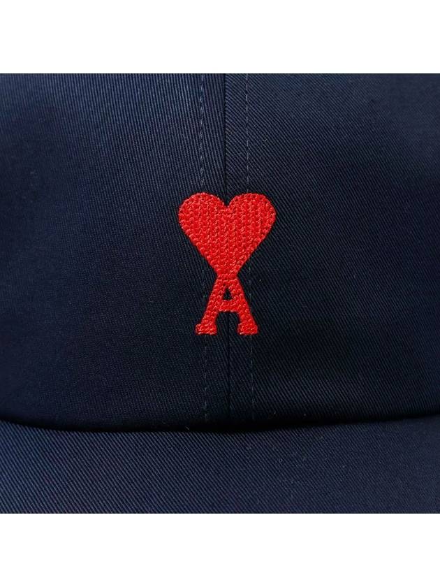 Embroidered Logo Cotton Ball Cap Blue - AMI - BALAAN 5