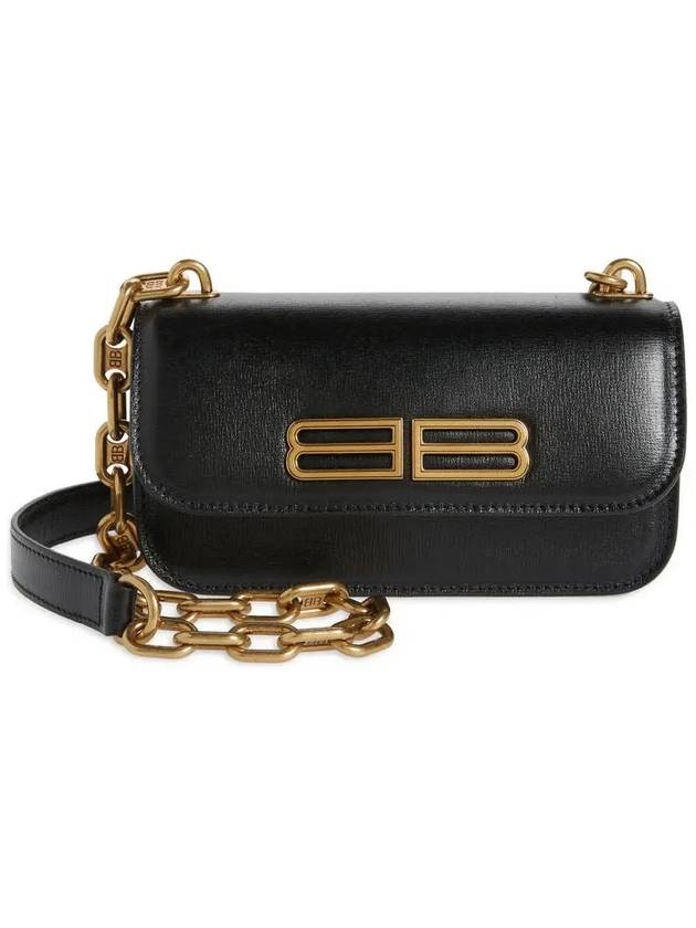 BB Gold Logo Cross Bag Black - BALENCIAGA - BALAAN 2