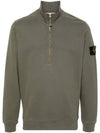 Logo Half Zipper Sweatshirt Green - STONE ISLAND - BALAAN 2