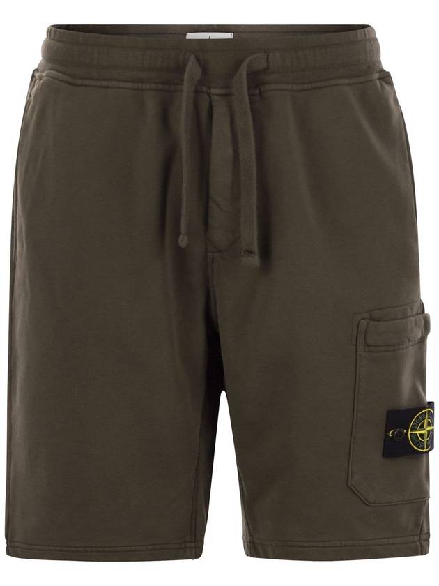 Cargo bermuda shorts with pockets and drawstring waistband - STONE ISLAND - BALAAN 1