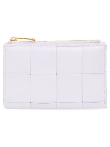 Intrecciato Medium Bifold Zipper Medium Wallet Mus Washed - BOTTEGA VENETA - BALAAN.