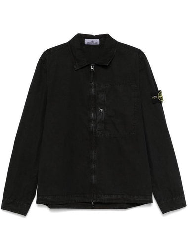 Waffen Hidden Snap Button Zip-Up Jacket Black - STONE ISLAND - BALAAN 1