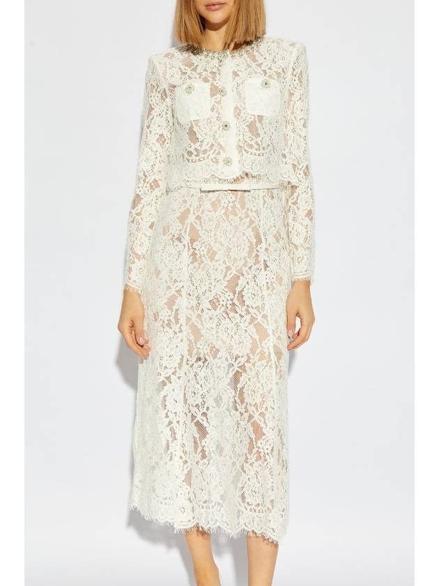 Self Portrait Lace Dress With Shimmering Crystals, Women's, White - SELF PORTRAIT - BALAAN 3