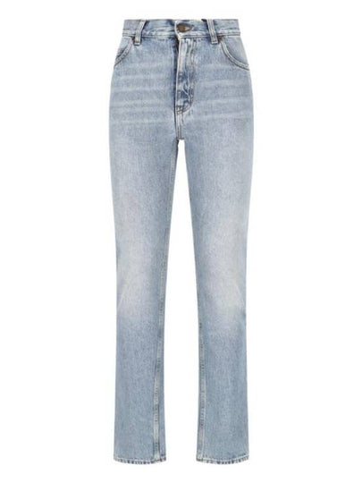 Denim Cotton Straight Jeans Blue - SAINT LAURENT - BALAAN 2