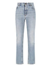 Denim Cotton Straight Jeans Blue - SAINT LAURENT - BALAAN 1