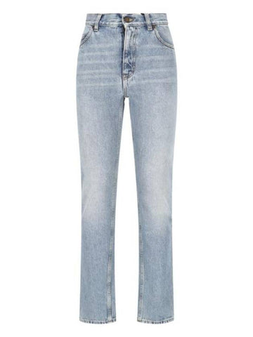Denim Cotton Straight Jeans Blue - SAINT LAURENT - BALAAN 1