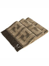 All-Over FF Motif Print Wool Scarf Beige - FENDI - BALAAN 3