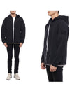 Ghost Piece Cotton Wool Fleece Zip Up Hoodie Navy - STONE ISLAND - BALAAN 2