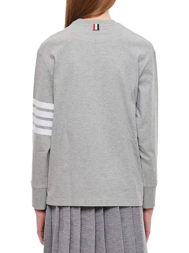 Engineered 4 Bar Medium Weight Jersey Oversized Long Sleeved T-Shirt Light Grey - THOM BROWNE - BALAAN 4