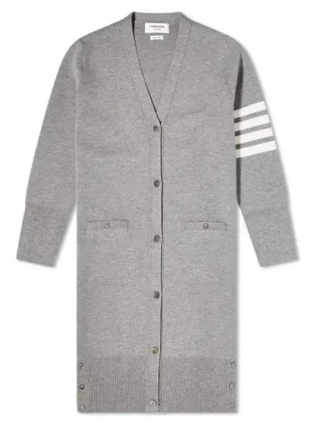 Milano Fine Merino Cardigan Light Grey - THOM BROWNE - BALAAN 2