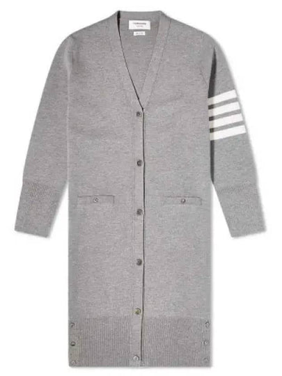 Milano Fine Merino Cardigan Light Grey - THOM BROWNE - BALAAN 2