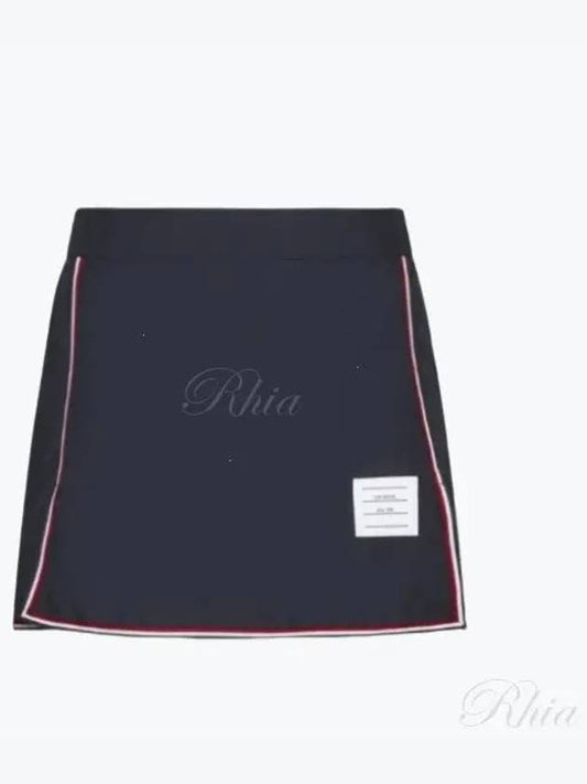 Women's Military Ripstop Framing Mini A-Line Skirt Navy - THOM BROWNE - BALAAN 2