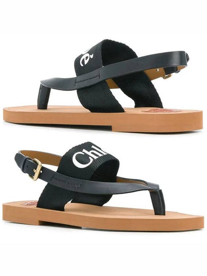 Woody Logo Strap Sandals Black - CHLOE - BALAAN 2