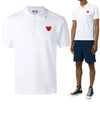 Red Heart Wappen Polo Shirt P1 T006 5 White - COMME DES GARCONS - BALAAN 2