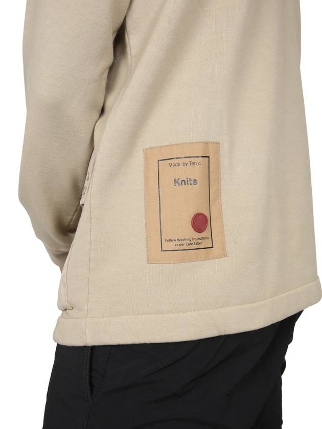 Pocket Cotton Sweatshirt Taupe - TEN C - BALAAN 5