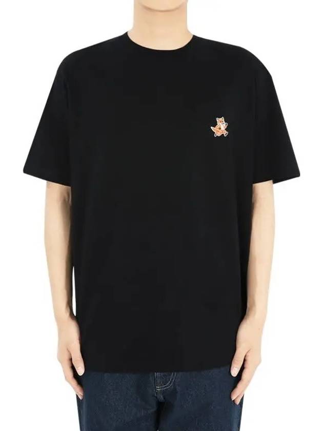 Speedy Fox Patch Comfort Short Sleeve T-Shirt Black - MAISON KITSUNE - BALAAN 3