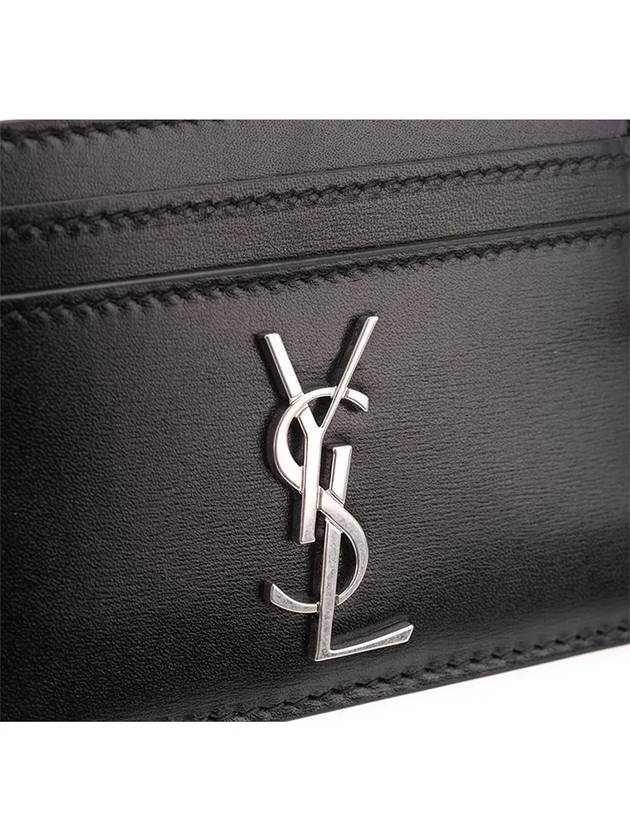 Monogram Card Case in Smooth Leather Black - SAINT LAURENT - BALAAN 5