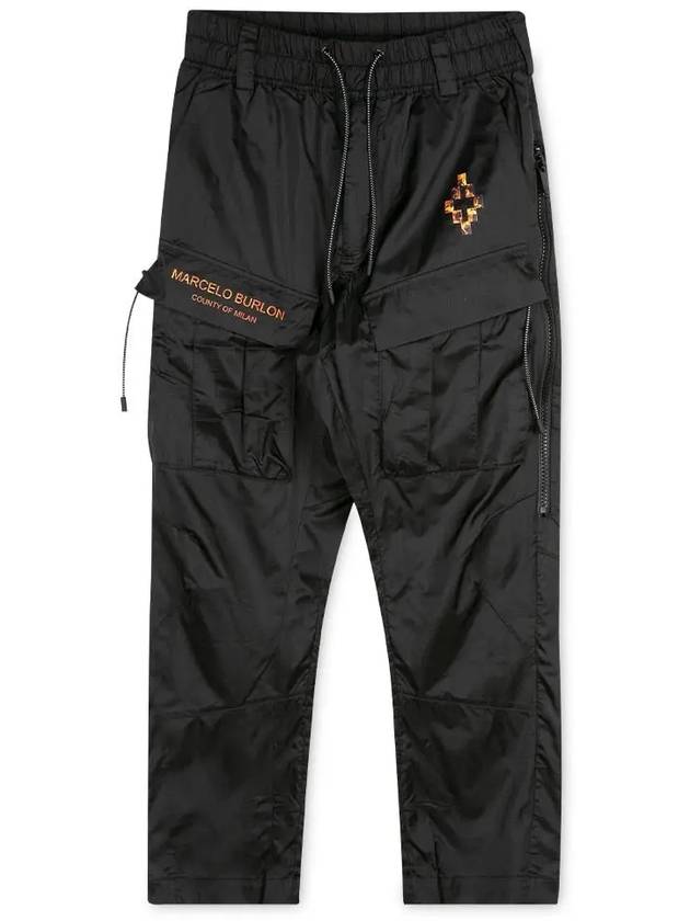 Men's Fire Signature Logo Track Pants Black - MARCELO BURLON - BALAAN 4