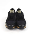 Men's Mesh Suede Rockrunner Low Top Sneakers Black - VALENTINO - BALAAN 4