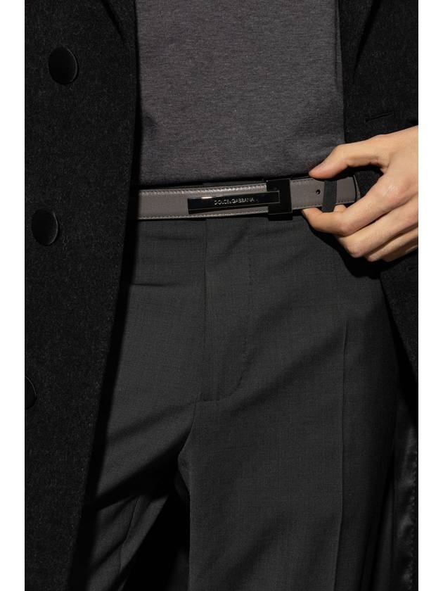 Dolce & Gabbana Leather Belt, Men's, Grey - DOLCE&GABBANA - BALAAN 2