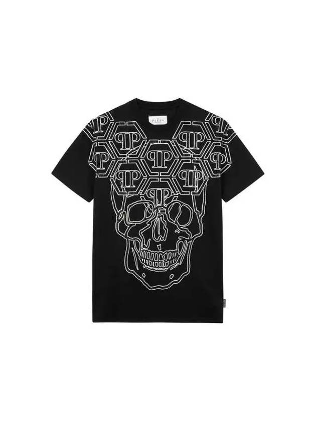 Men's Crystal Logo Skull T-Shirt Black 270005 - PHILIPP PLEIN - BALAAN 1