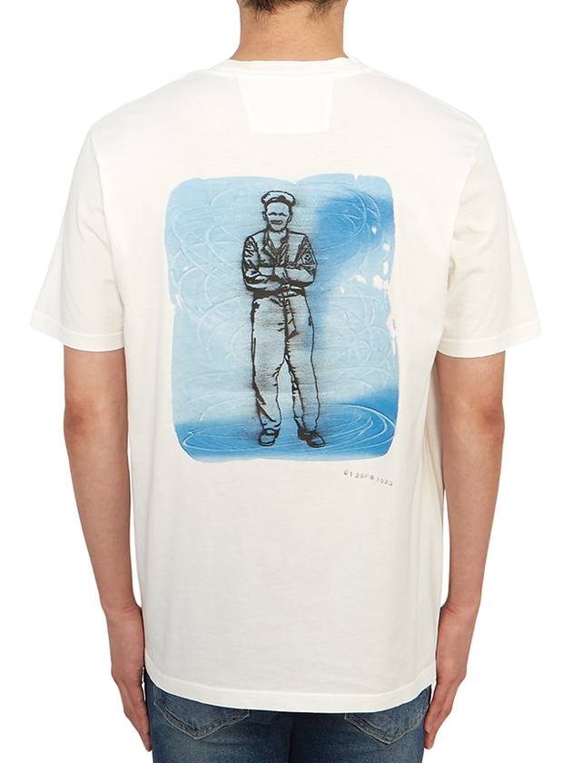 24/1 Jersey Artisanal British Sailor Short Sleeve T-Shirt White - CP COMPANY - BALAAN 3