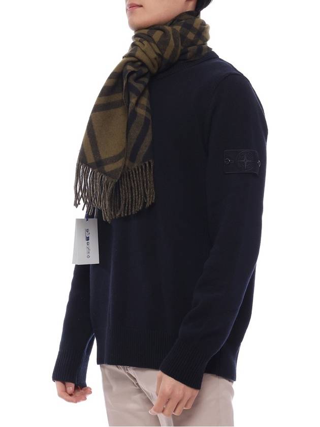 Check Logo Patch Cashmere Scarf Camp - BURBERRY - BALAAN 5