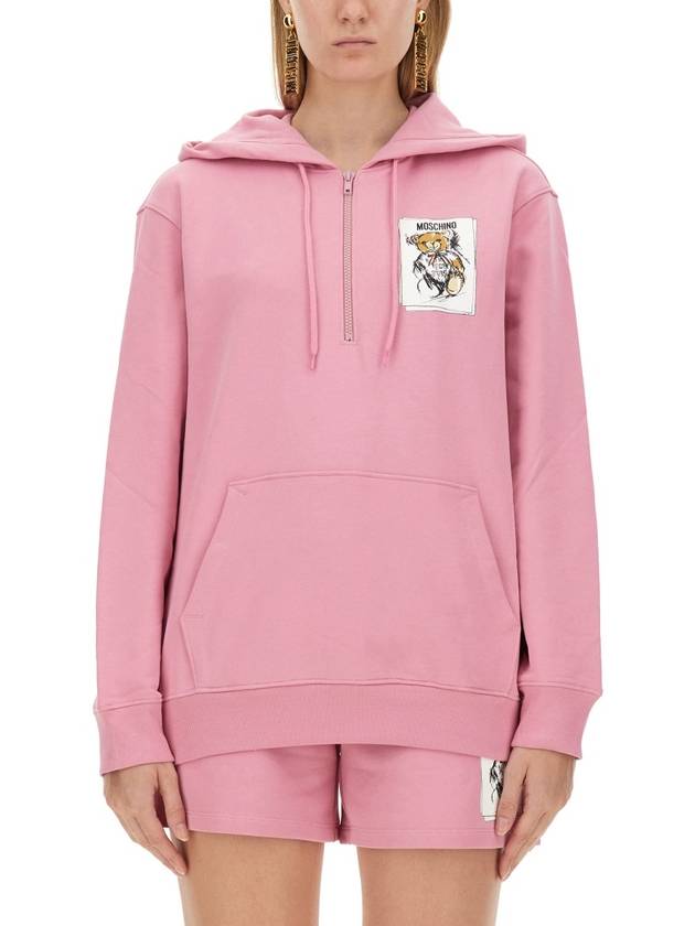 SWEATSHIRT WITH LOGO PRINT - MOSCHINO - BALAAN 1