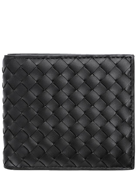 Men's Intrecciato Half Wallet Black - BOTTEGA VENETA - BALAAN 2