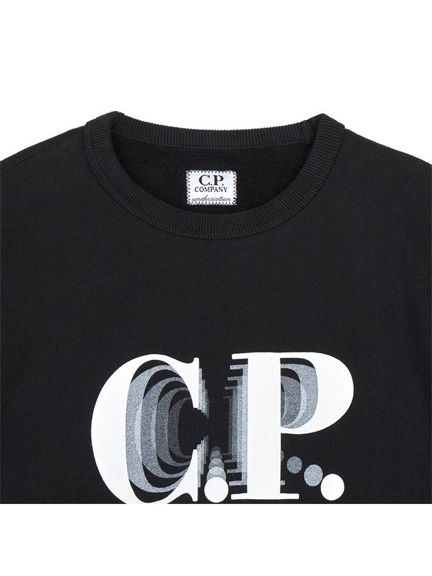 Kids logo print brushed sweatshirt black - CP COMPANY - BALAAN 4