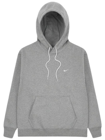 NRG Solo Swoosh Fleece Hoodie Dark Grey Heather - NIKE - BALAAN 1