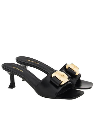 New Vara Plate Mule Black - SALVATORE FERRAGAMO - BALAAN 1