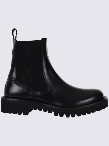 Valentino Garavani Black Leather Boots - VALENTINO - BALAAN 1