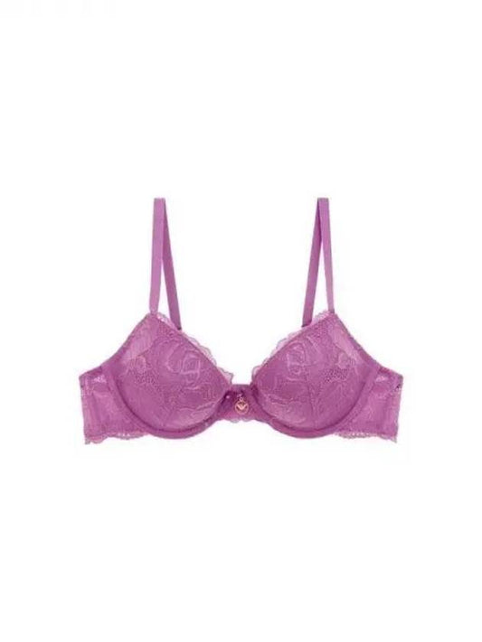 UNDERWEAR Women s Flower Lace Padded Push up Bra Royal Purple 271073 - EMPORIO ARMANI - BALAAN 1