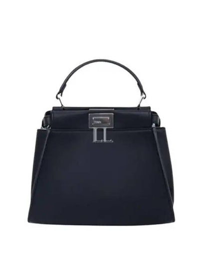 Peekaboo Mini Leather Tote Bag Black - FENDI - BALAAN 2