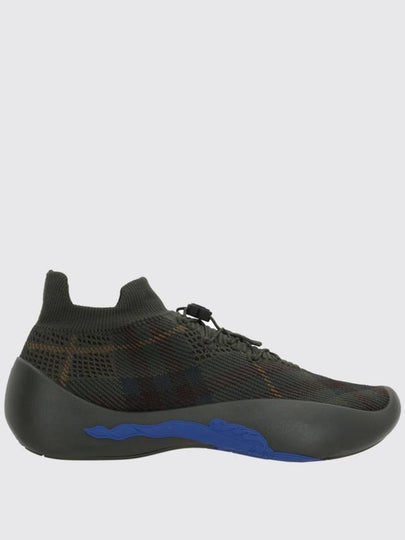 Check Knit Neptune Low Top Sneakers Bramble - BURBERRY - BALAAN 2