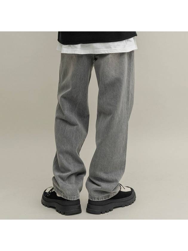 Gradient washed wide denim pants gray denim - GOLD PERCENT - BALAAN 4