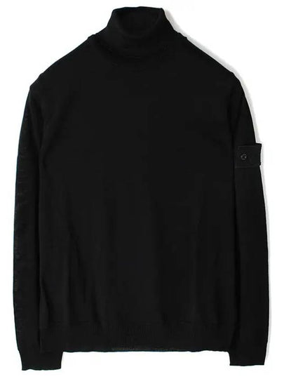 Wool Knit Turtleneck Black - STONE ISLAND - BALAAN 2