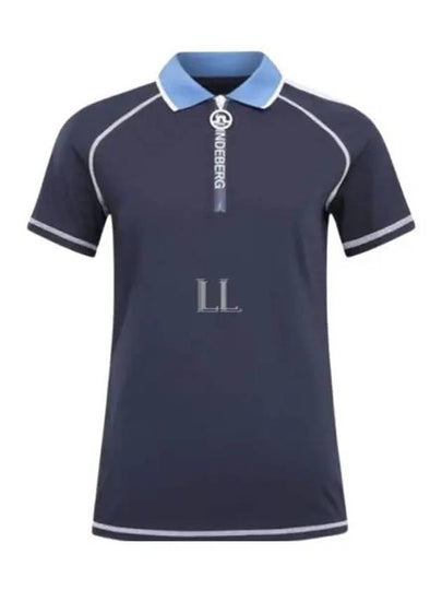 Women's Kourtney Polo Short Sleeve T-Shirt Navy - J.LINDEBERG - BALAAN 2