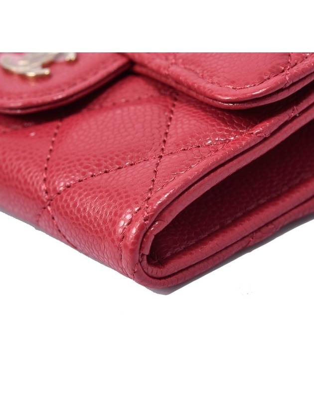 Unused Classic snap zipper card wallet red AP4096 - CHANEL - BALAAN 6