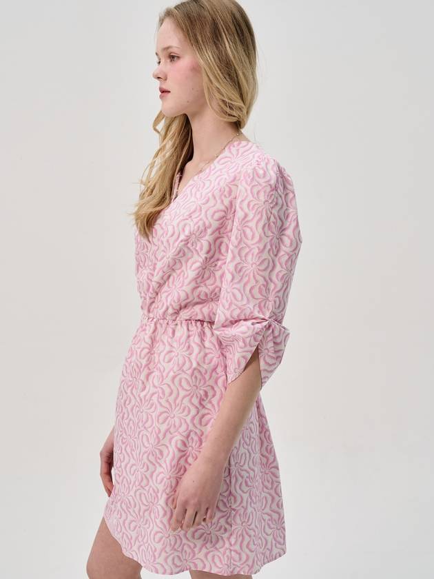 Wave Neck Cotton Dress Pink - SORRY TOO MUCH LOVE - BALAAN 5