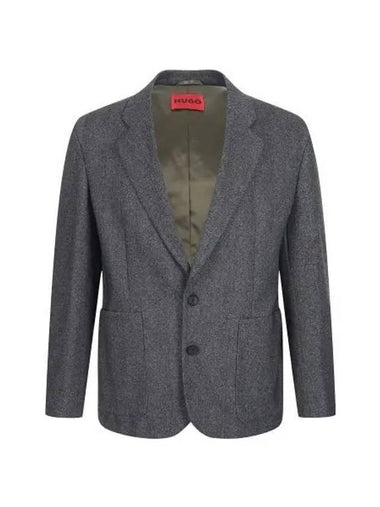 Single Breasted Blazer Jacket Grey - HUGO BOSS - BALAAN 1