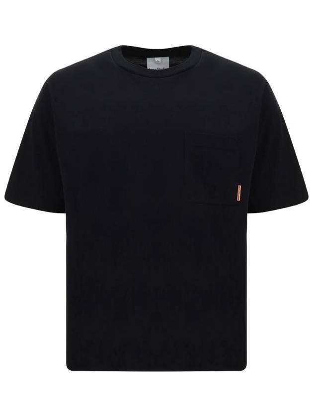 Pink Label Crew Neck Short Sleeve T-Shirt Black - ACNE STUDIOS - BALAAN 1