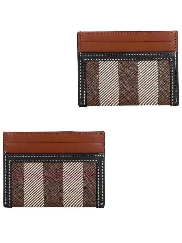 Check Two-Tone Leather Card Wallet Dark Birch Brown - BURBERRY - BALAAN 2