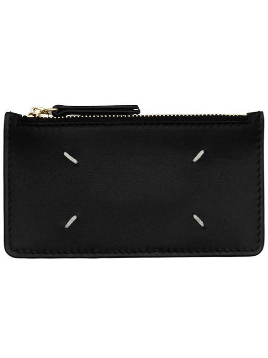 Signature Stitch Zipper Pocket Card Wallet Black - MAISON MARGIELA - BALAAN 1