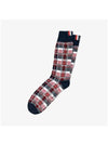 Madras Cotton Jacquard Mid Calf Socks Red - THOM BROWNE - BALAAN 5