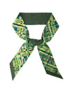 Check Print Twilly Silk Scarf Lime Green - SALVATORE FERRAGAMO - BALAAN 1