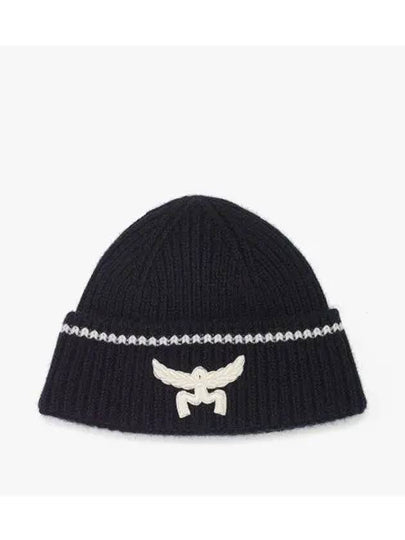 Logo Wool Recycled Cashmere Beanie Black - MCM - BALAAN 2