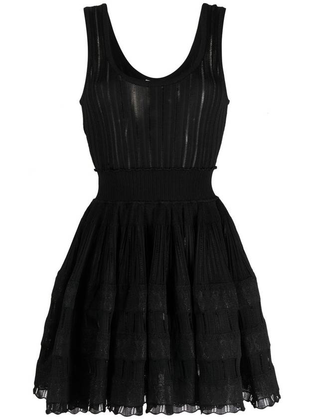 sleeveless crinoline skater short dress black - ALAIA - BALAAN 1