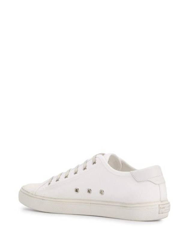 Malibu Logo Canvas Low Top Sneakers White - SAINT LAURENT - BALAAN 4